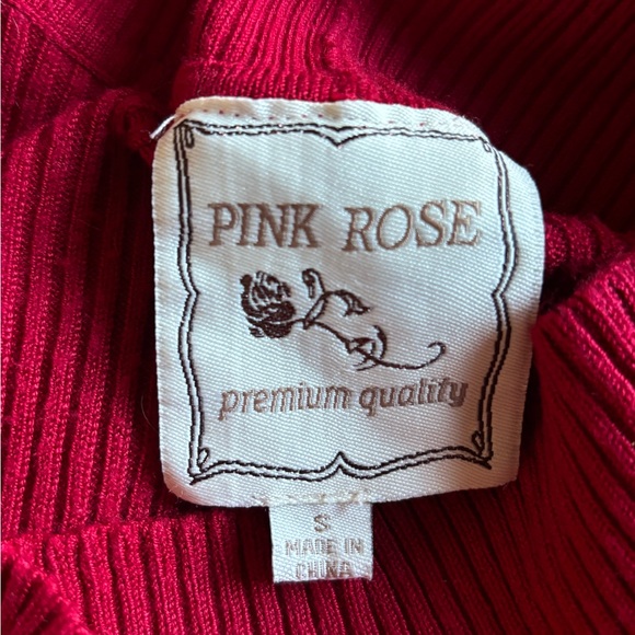 PINK ROSE 78% RAYON MINI TURTLENECK KNIT DRESS - Picture 5 of 7